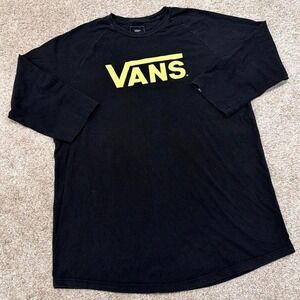 Y2K Vans 3/4 Sleeve Logo Tee | Black / Neon | Large